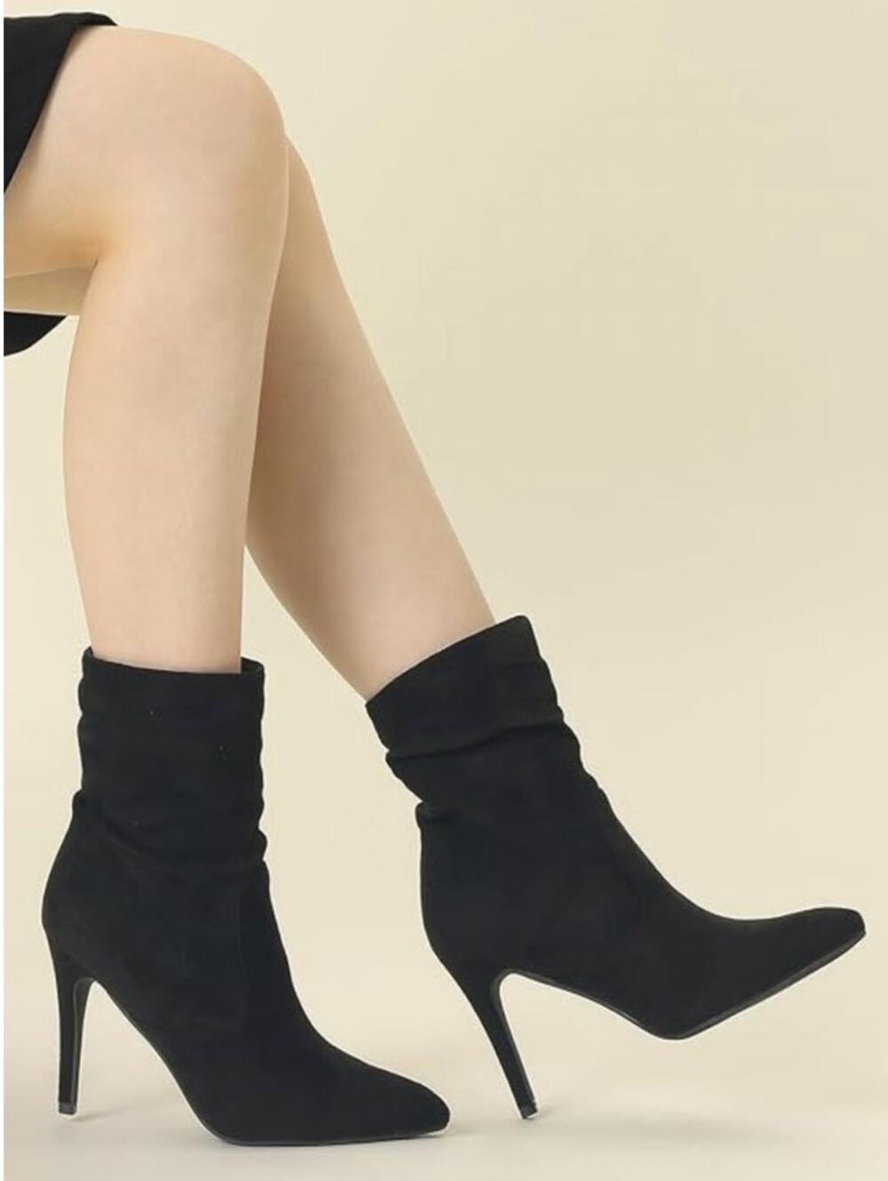 Allegra K dark charcoal grey slouch New size 9 pointed ankle booties